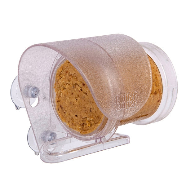 Flutter Butter Pod Window Feeder (Pod not included); Flutter Butter Window Feeder in use