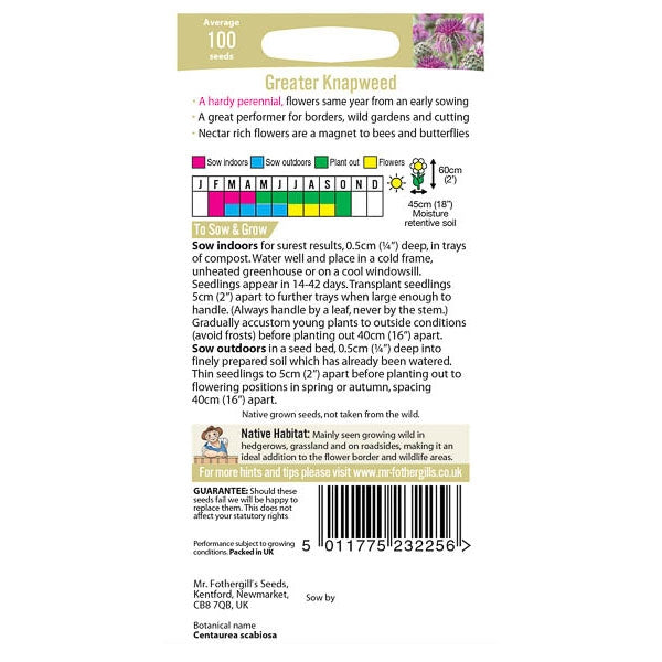 Greater Knapweed;Greater Knapweed Instructions