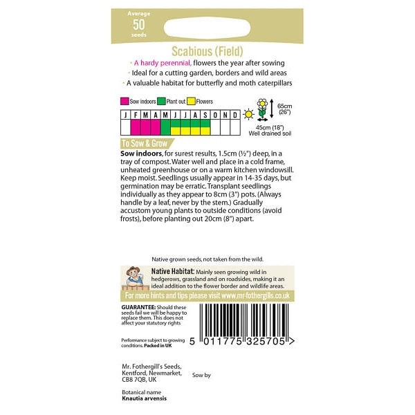 Field Scabious;Field Scabious Instructions