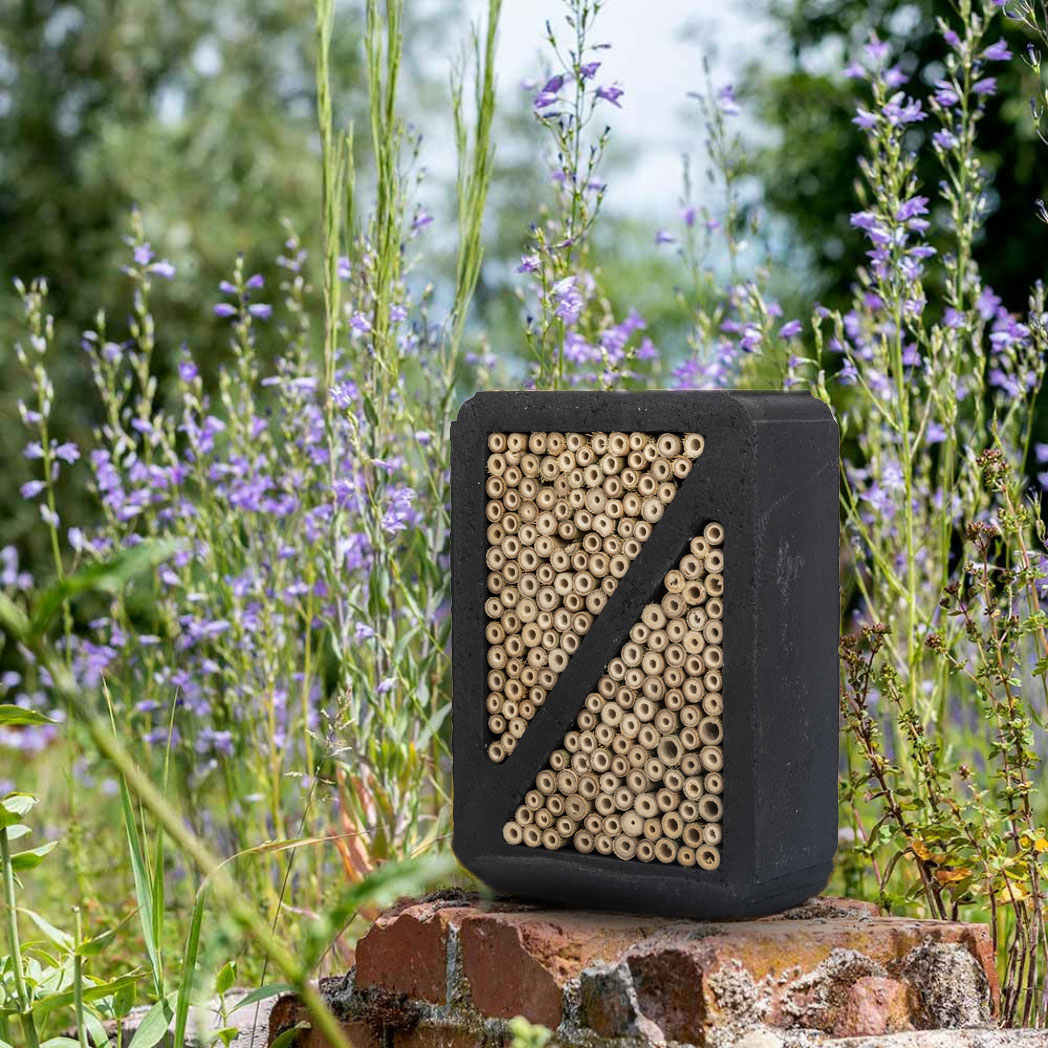 Woodstone insect and bee hotel in the garden