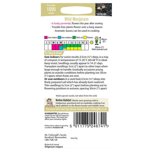 Wild Marjoram;Wild Marjoram Instructions