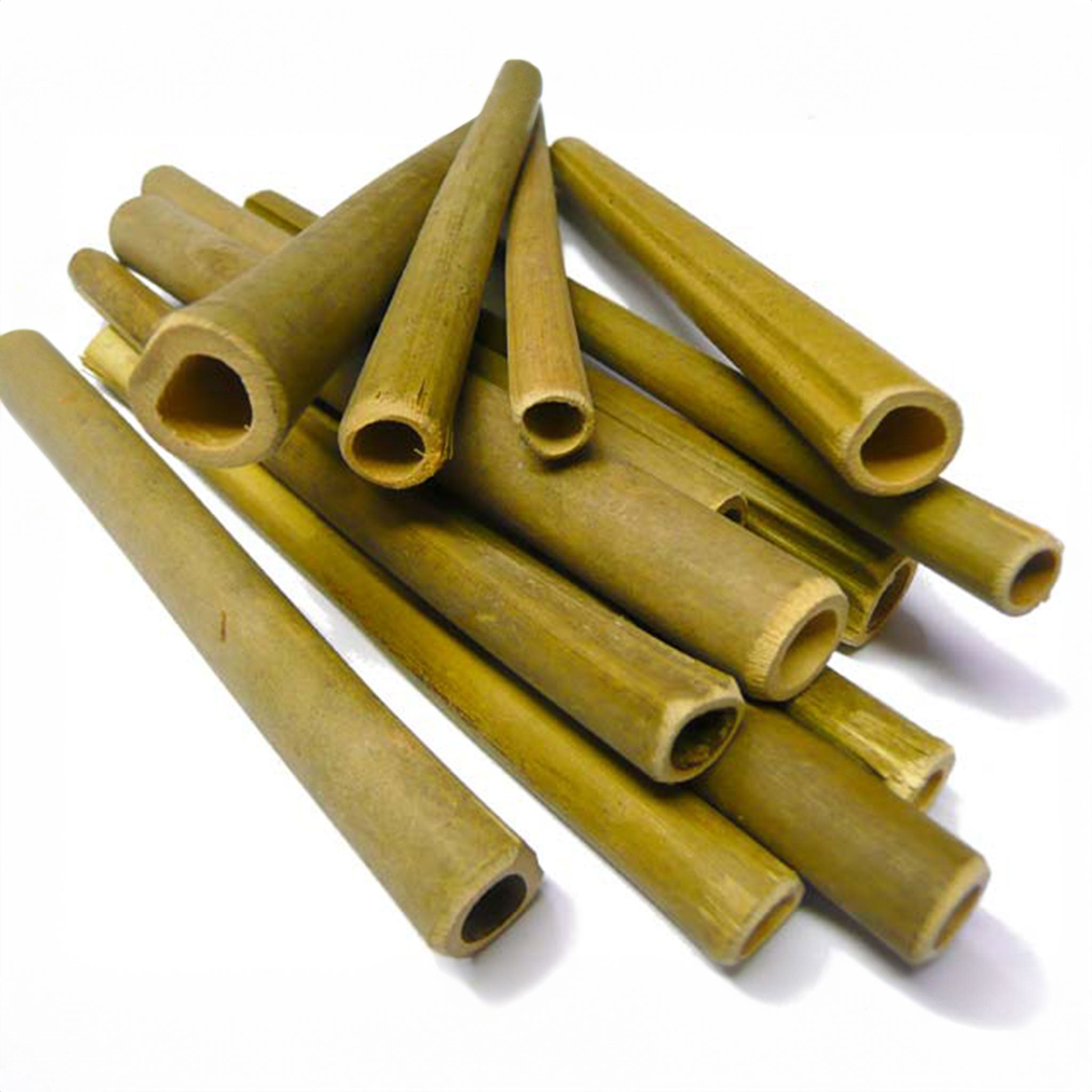A pile of bamboo tubes for bees