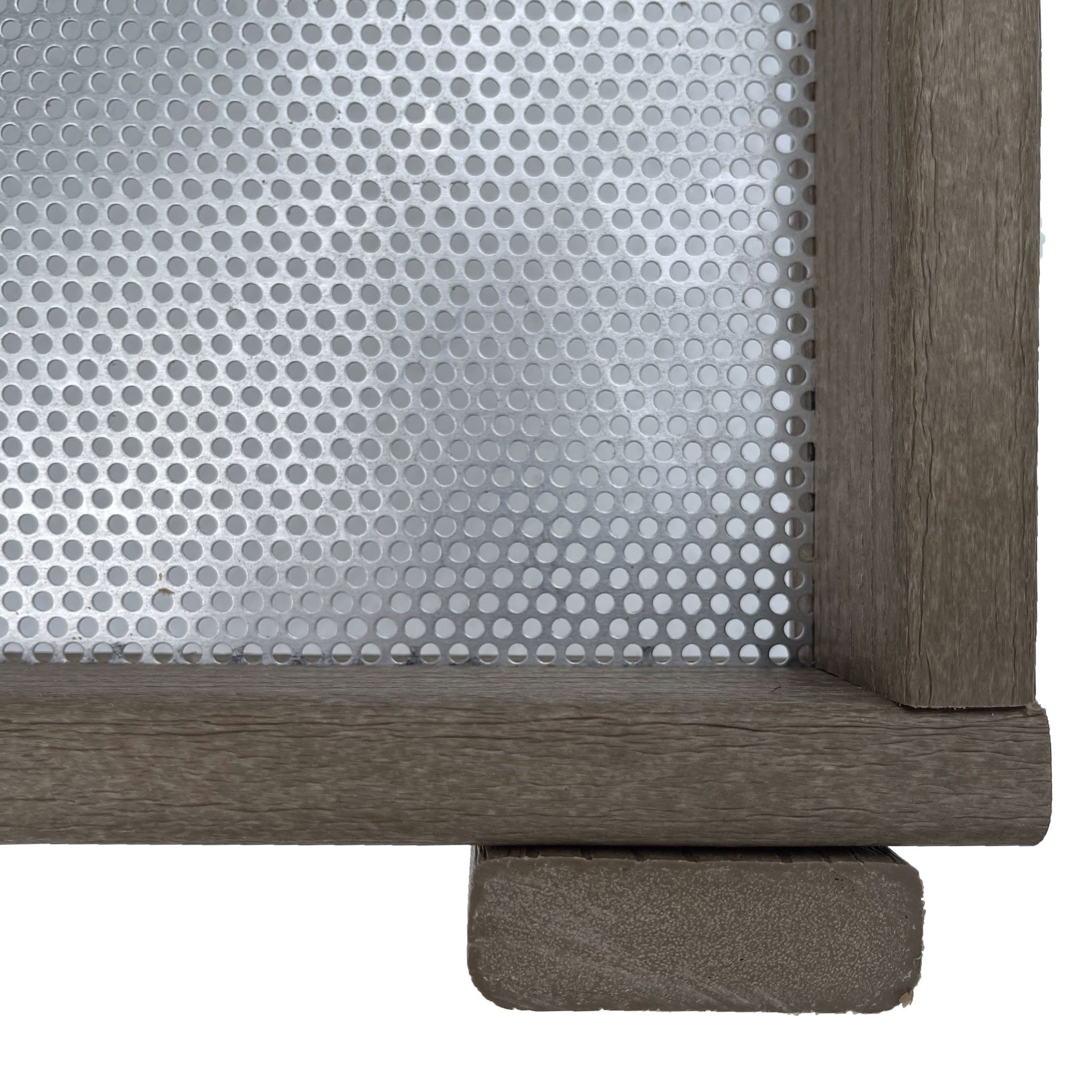 close up of silver mesh