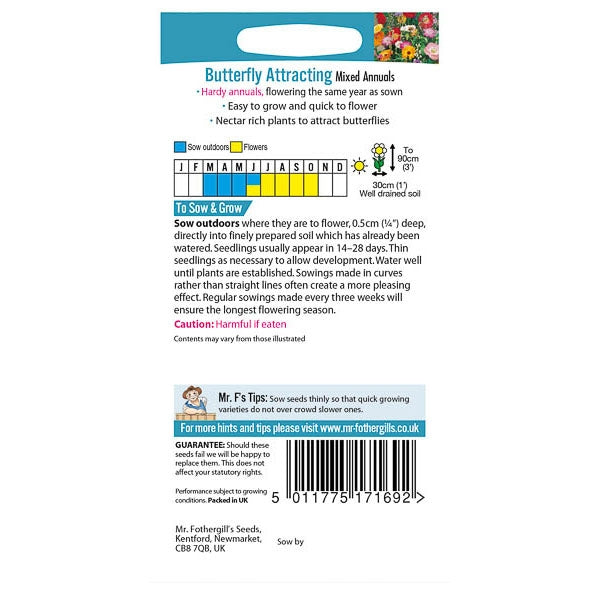 Butterfly Attracting Mixed Annuals;Butterfly Attracting Mixed Annuals Instructions