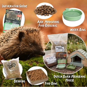 infographic of the contents of dutch barn hedgehog house bundle pack