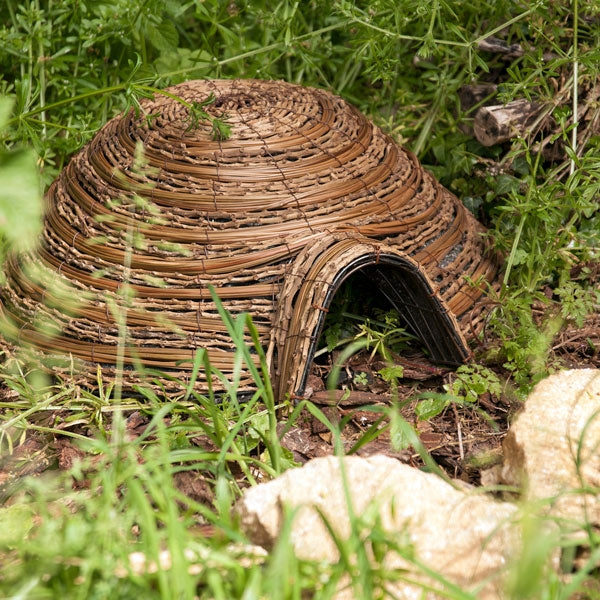 Dome Hedgehog House; Dome Hedgehog House in garden; Dome Hedgehog House & Feeder; Wildlife World Dome safe steel frame internal construction