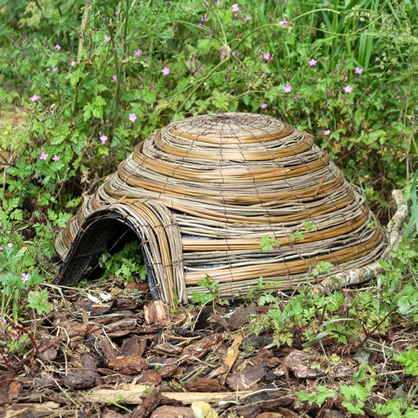 Dome Hedgehog House; Dome Hedgehog House in garden; Dome Hedgehog House & Feeder; Wildlife World Dome safe steel frame internal construction